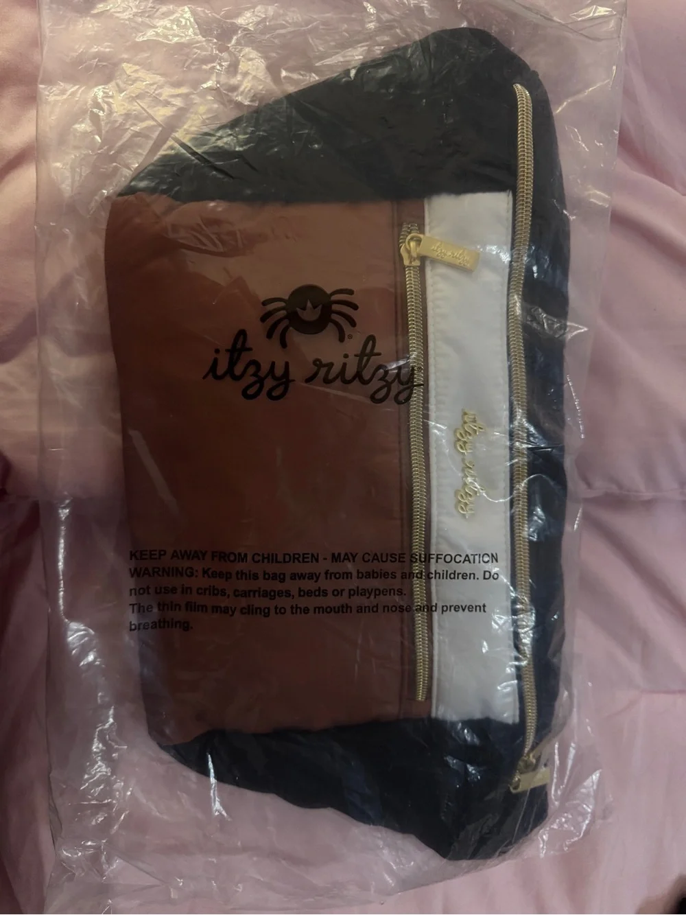 Itzy Ritzy Fanny Pack & Crossbody Diaper Bag - Coffee & Cream